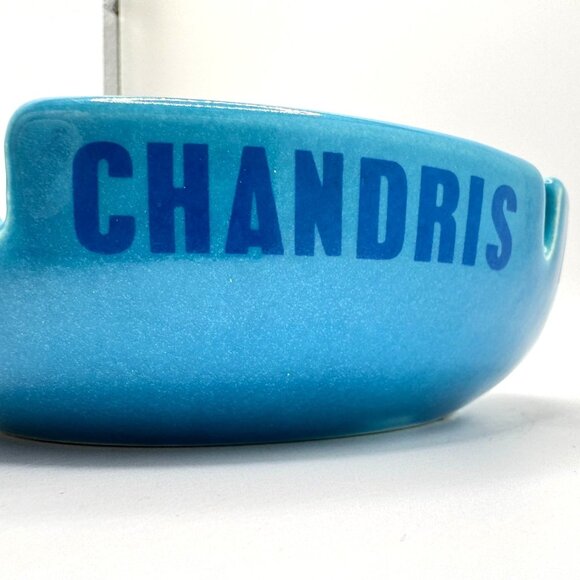 Vintage Chandris America Lines Turquoise Ceramic Ashtray Flag Cruise Line MCM 60 - Picture 5 of 8